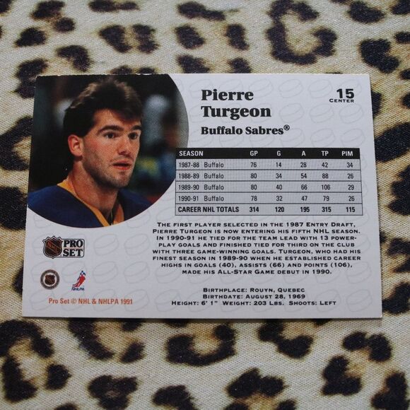 Pierre Turgeon #15 Hockey Card - Picture 2 of 2